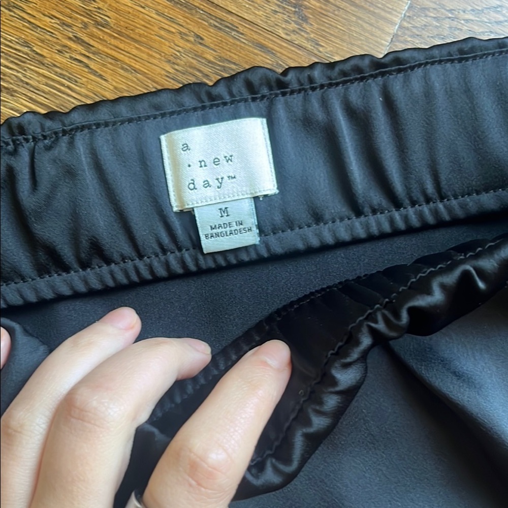 A New Day Black Satin Skirt